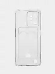 Чехол прозрачный для Realme C30, C31, C35, 10 4g, с визитницей-карманом для карт