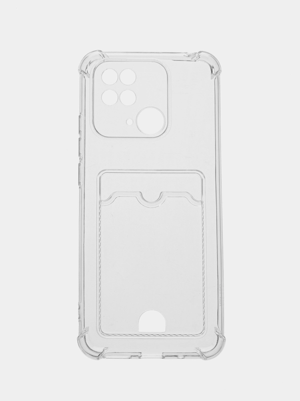 Чехол прозрачный для Xiaomi Redmi 9A, 9C, 10C, 12C, 11A с визитницей карманом для карт