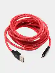 Красный кабель для зарядки Type-C, Lightning, Micro USB