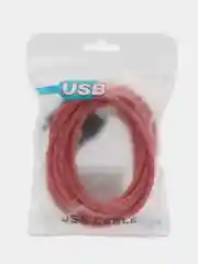 Красный кабель для зарядки Type-C, Lightning, Micro USB