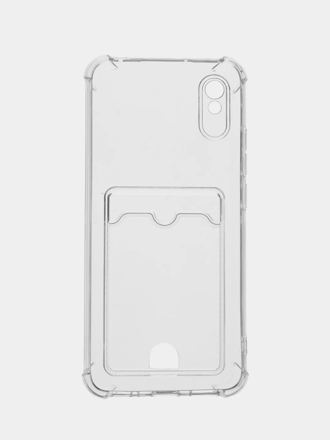 Чехол прозрачный для Xiaomi Redmi 9A, 9C, 10C, 12C, 11A с визитницей карманом для карт