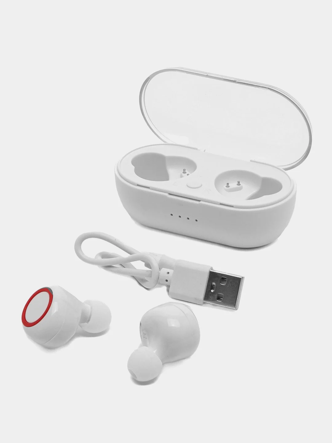 Алый беспроводные наушники (гарнитура) Y50 TWS2 Bluetooth 5.0 с сенсорным управлением