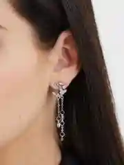 Серебряный асимметричные серьги Луна / Лунные серьги / Серьги космос