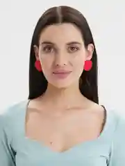 Багровый круглые серьги, цветные, матовые / Серьги геометрия