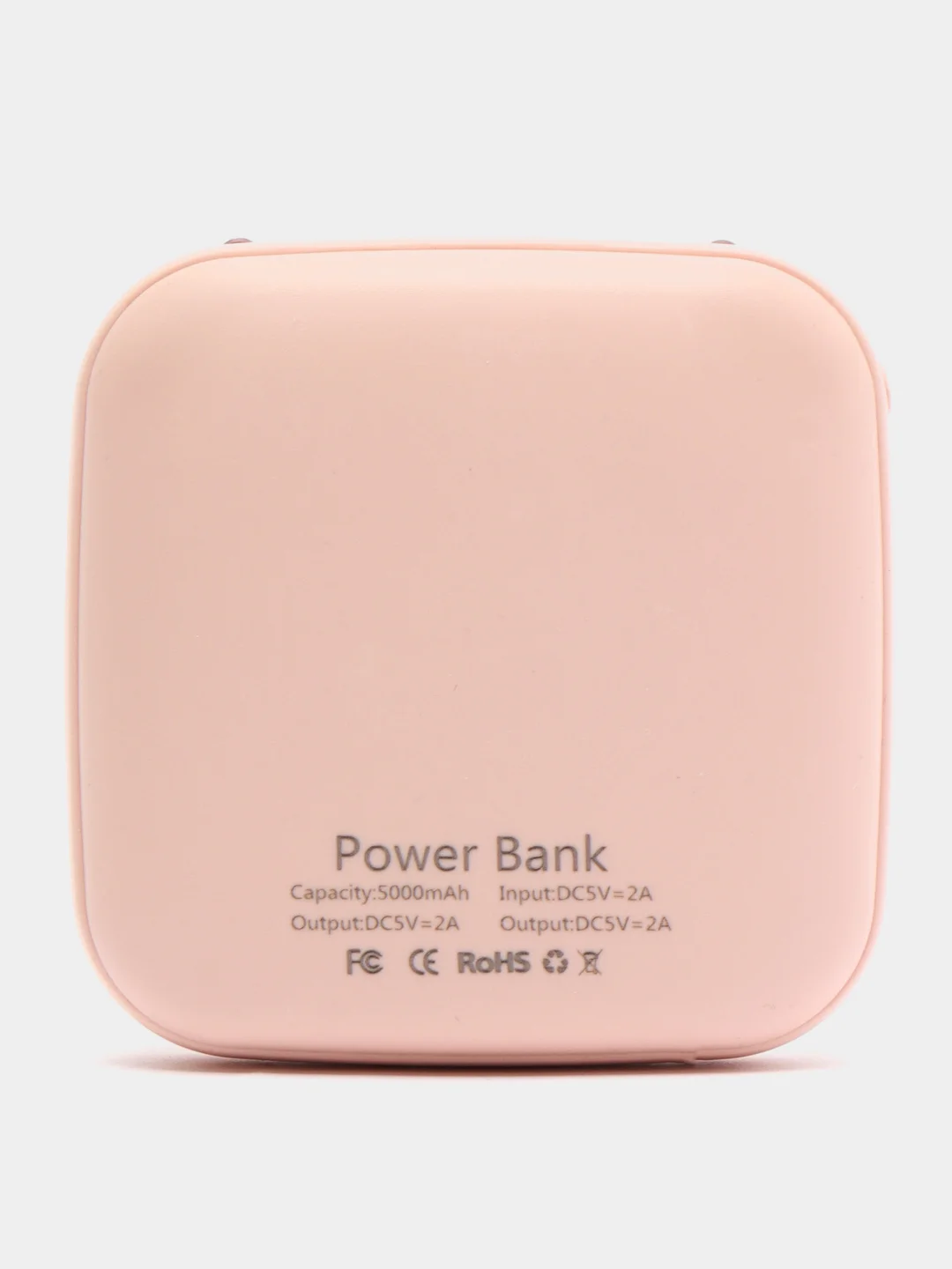 Розовый внешний аккумулятор Power Bank, 5000 мА