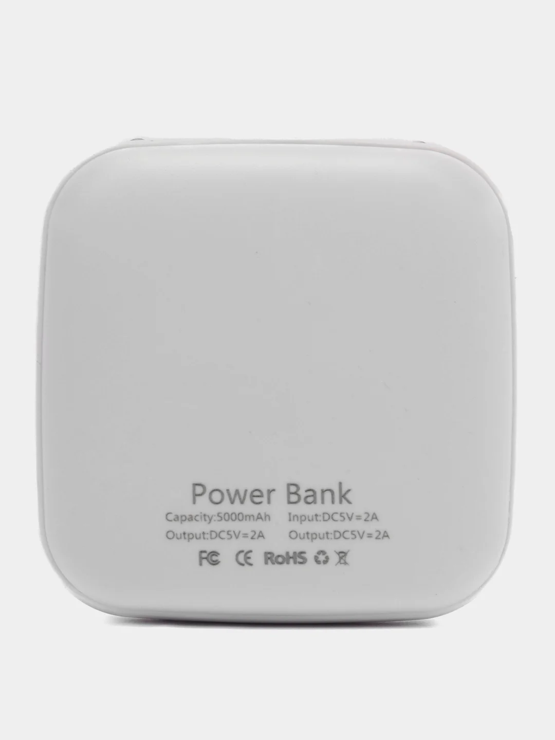 Белый внешний аккумулятор Power Bank, 5000 мА