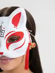 Черный маска на лицо "Кицунэ"