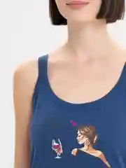 Синий ночная сорочка женская, на бретелях