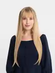 Бежевый парик длинный с челкой блонд, шоколадный