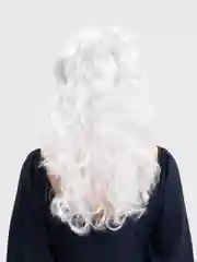 Белый парик карнавальный длинный кудрявый