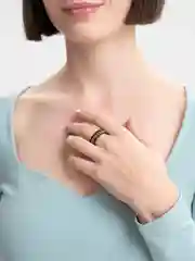 Золотой стальное кольцо, антистресс, с вращающейся цепочкой