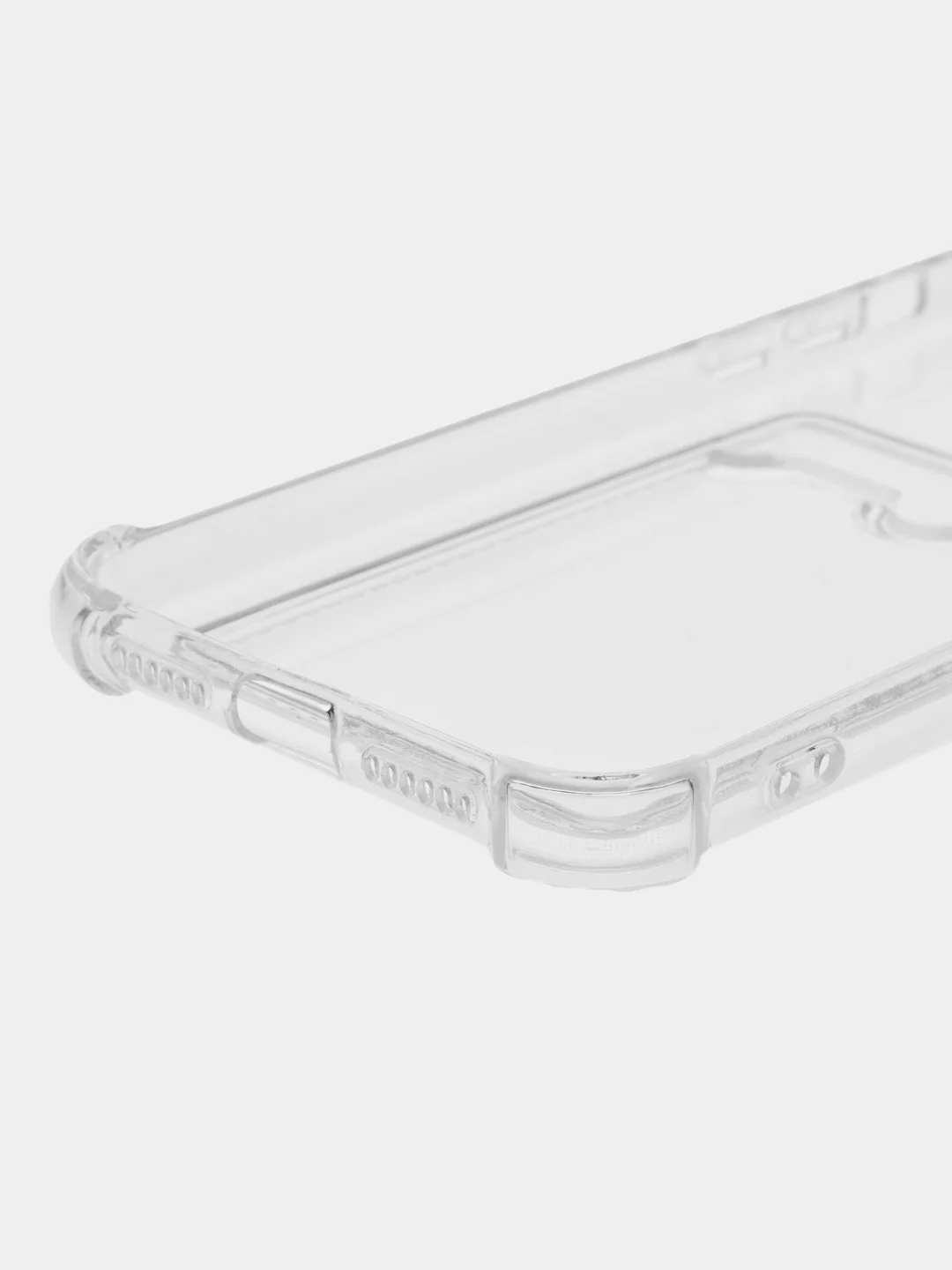 Голубой чехол для iPhone 11/12/13/14/Pro/Max/XR/7/8 прозрачный с отделом-карманом отсеком для карт