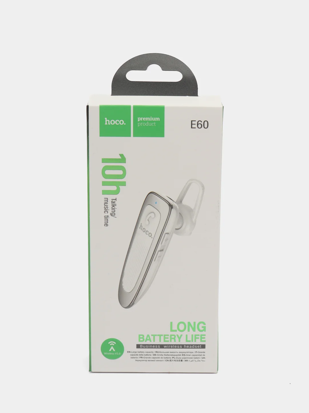 Белый гарнитура Bluetooth Hoco E60
