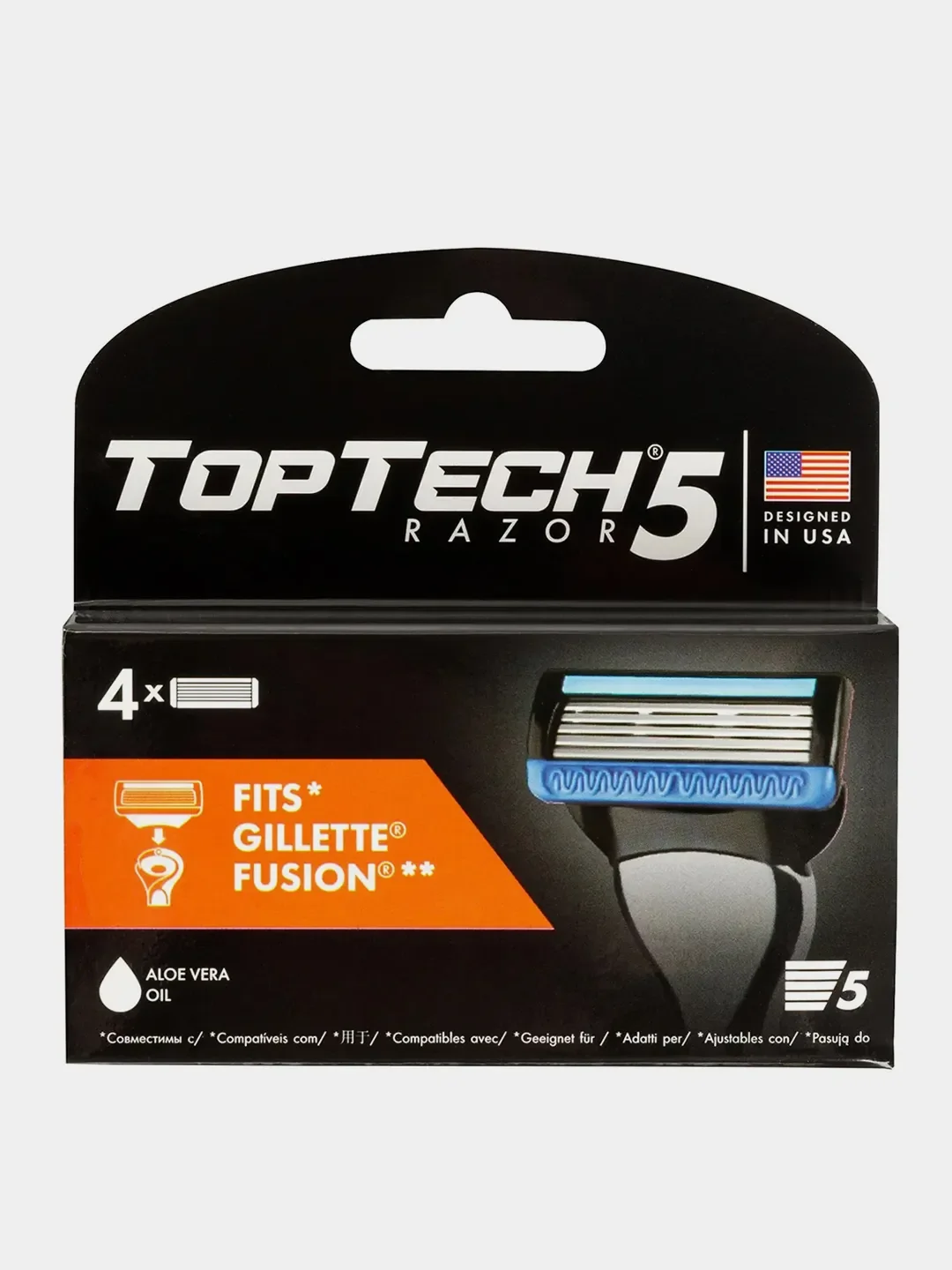 Бритва TopTech Razor5 и сменные кассеты, совместимы с Gillette Fusion5, Fusion ProGlide