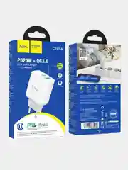 Блок питания 20W для быстрой зарядки QC3.0 Hoco C105A с двумя разъёмами