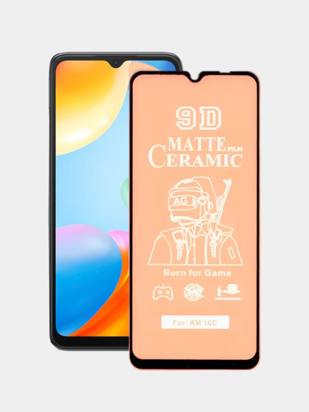 Черный защитная керамическая матовая пленка Xiaomi Redmi 10C, 12C, Poco C40 Сяоми Редми 10С 12С