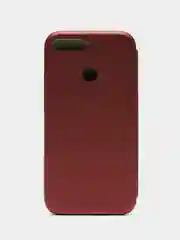 Багровый чехол книжка Huawei Y6 2018 / Honor 7C / 7A Pro / Y6 Prime (Хуавей Хонор 7С / 7А Про)