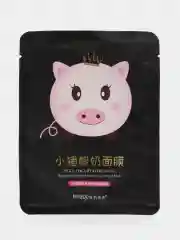Маска для лица PIGGY йогуртовая с углем, тканевая очищающая и омолаживающая маска