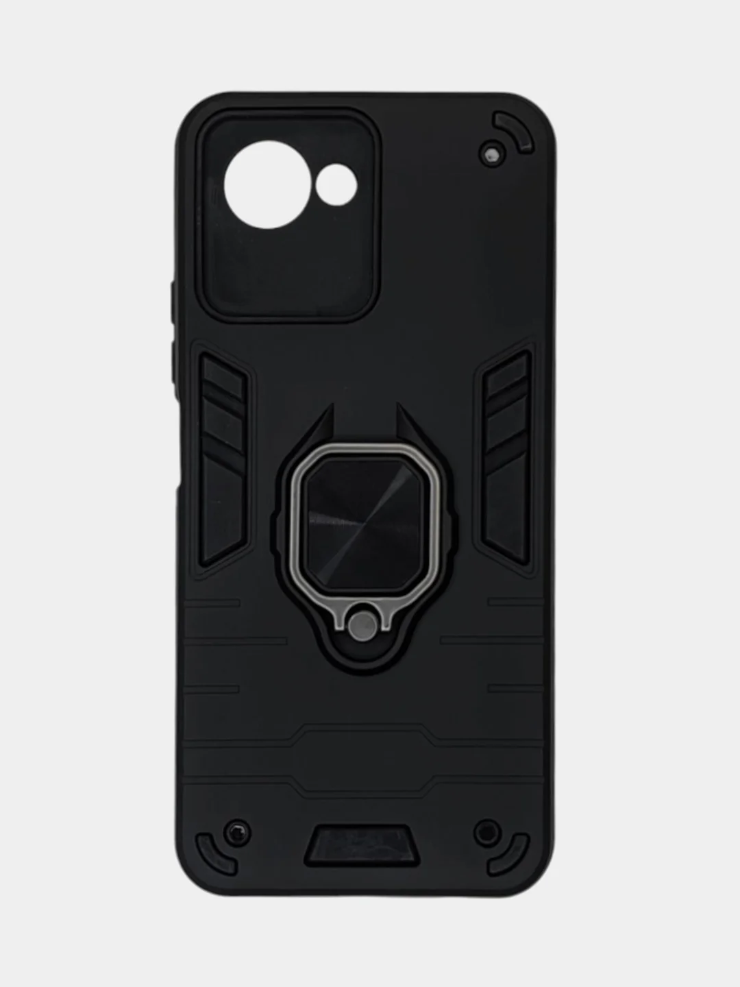 Угольный чехол для Realme C30 C30s Narzo 50i Prime Реалми С30 С30С Нарзо с металлической подставкой
