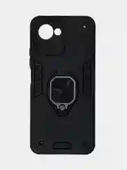 Угольный чехол для Realme C30 C30s Narzo 50i Prime Реалми С30 С30С Нарзо с металлической подставкой