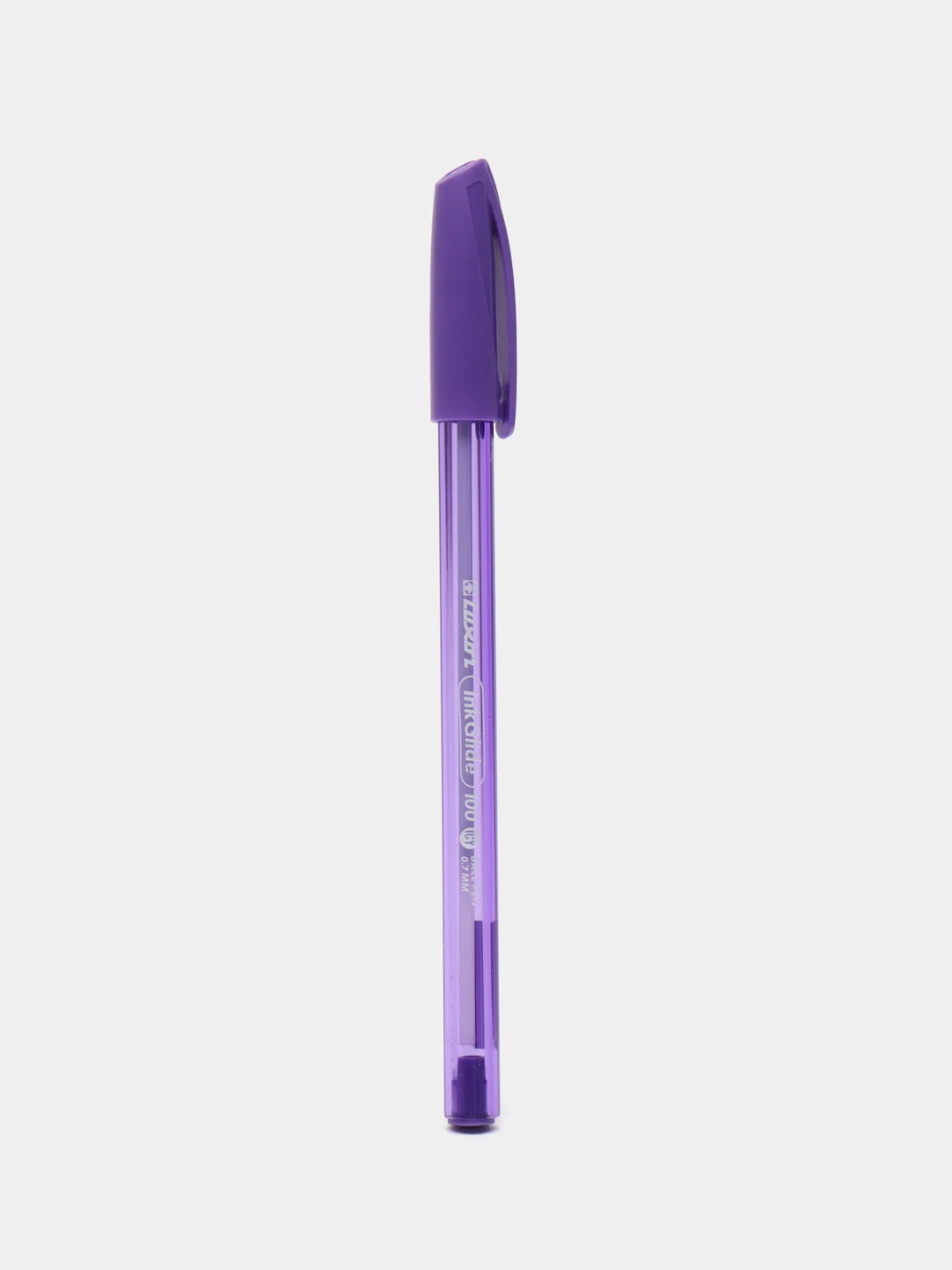 Сиреневый масляная ручка синяя шариковая Luxor InkGlide 100 Icy  0,7 мм трехгранная