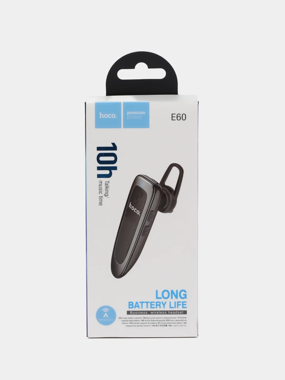 Черный гарнитура Bluetooth Hoco E60