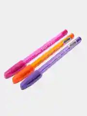 Разноцветный масляная ручка синяя шариковая Luxor InkGlide 100 Icy  0,7 мм трехгранная