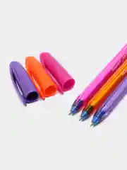 Разноцветный масляная ручка синяя шариковая Luxor InkGlide 100 Icy  0,7 мм трехгранная