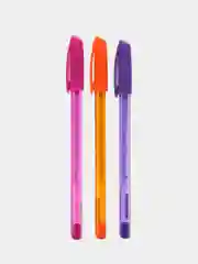 Разноцветный масляная ручка синяя шариковая Luxor InkGlide 100 Icy  0,7 мм трехгранная