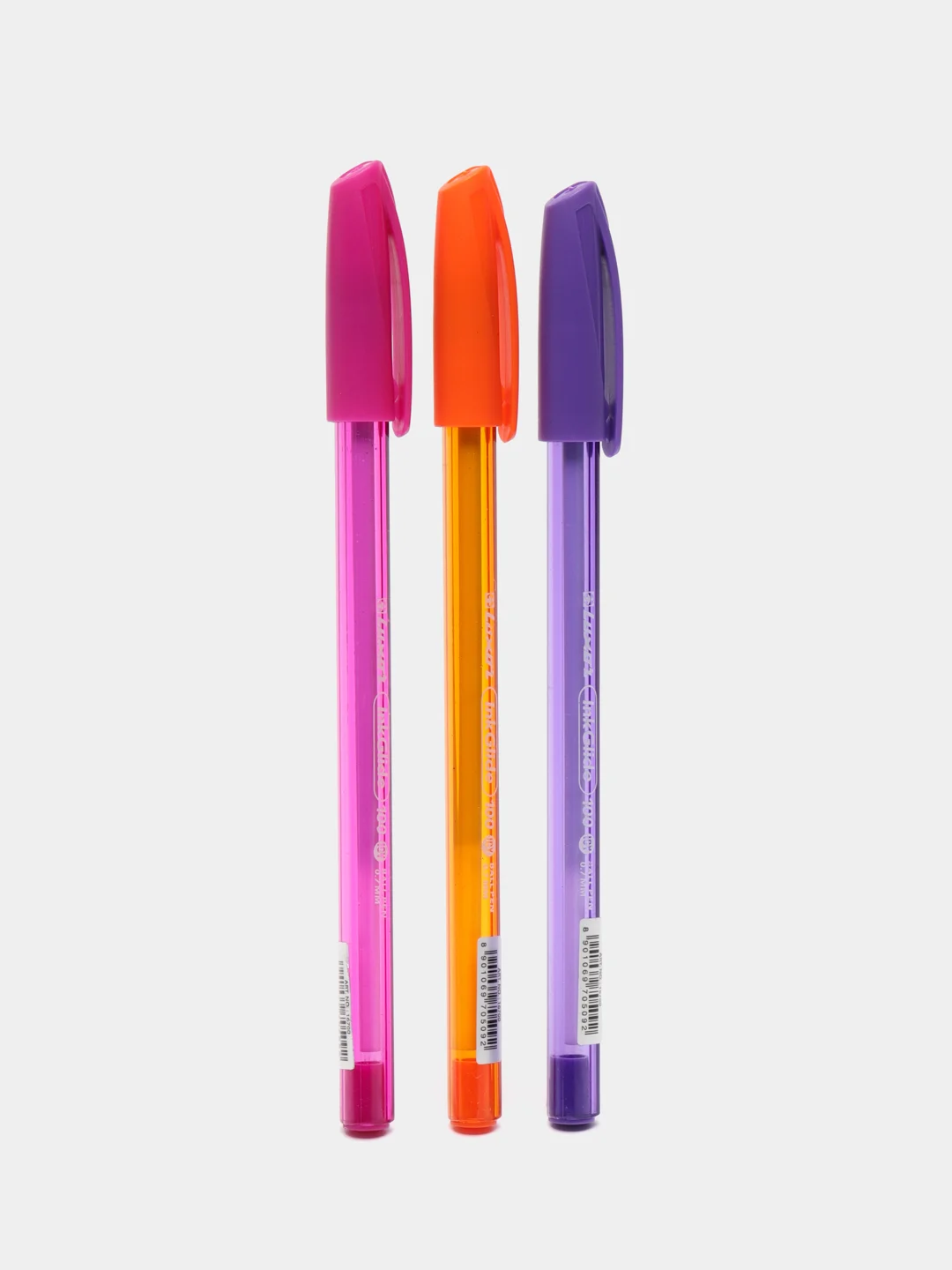 Разноцветный масляная ручка синяя шариковая Luxor InkGlide 100 Icy  0,7 мм трехгранная