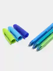 Прозрачный масляная ручка синяя шариковая Luxor InkGlide 100 Icy  0,7 мм трехгранная