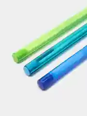 Прозрачный масляная ручка синяя шариковая Luxor InkGlide 100 Icy  0,7 мм трехгранная