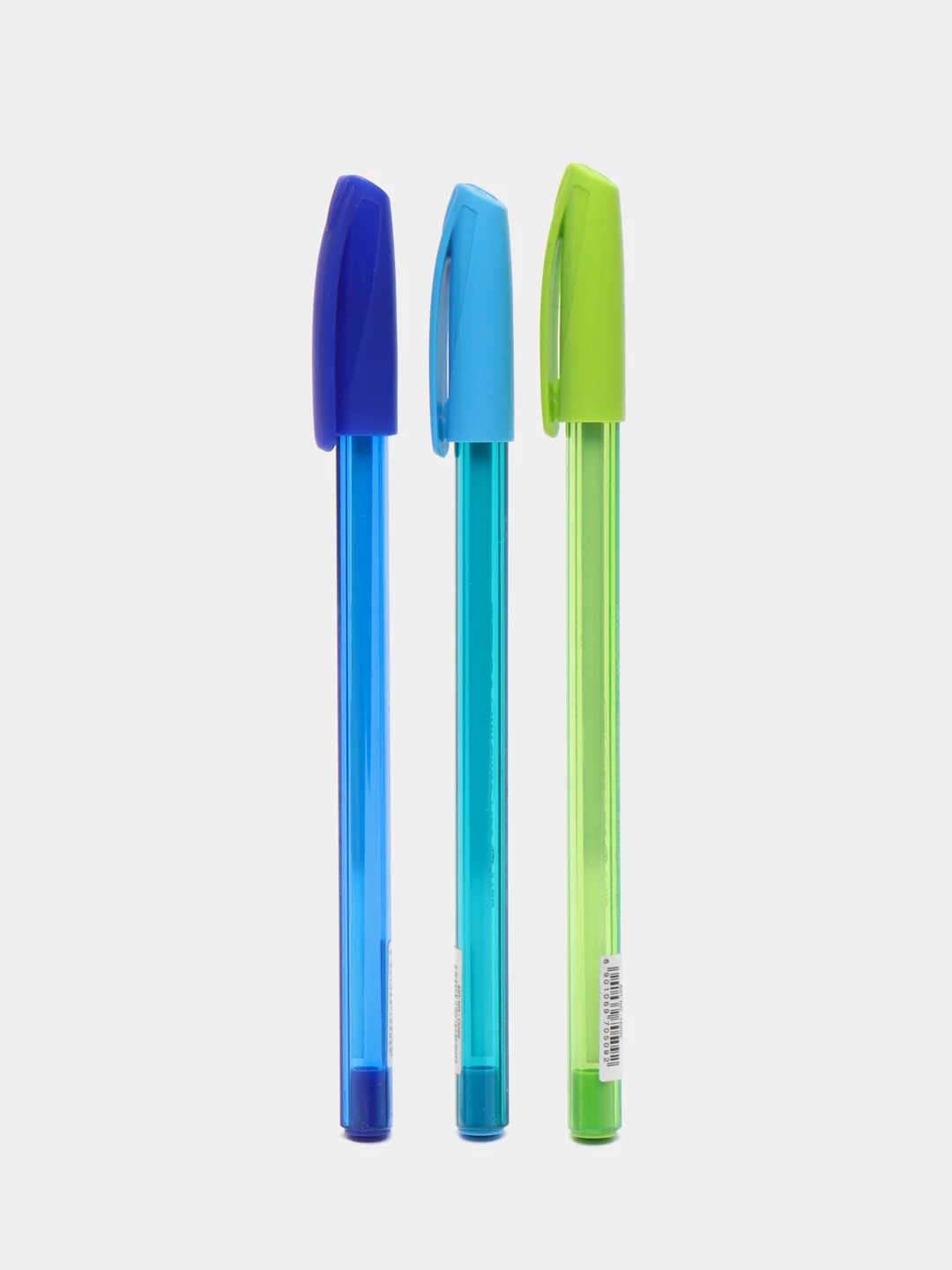 Прозрачный масляная ручка синяя шариковая Luxor InkGlide 100 Icy  0,7 мм трехгранная