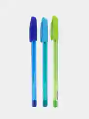 Прозрачный масляная ручка синяя шариковая Luxor InkGlide 100 Icy  0,7 мм трехгранная