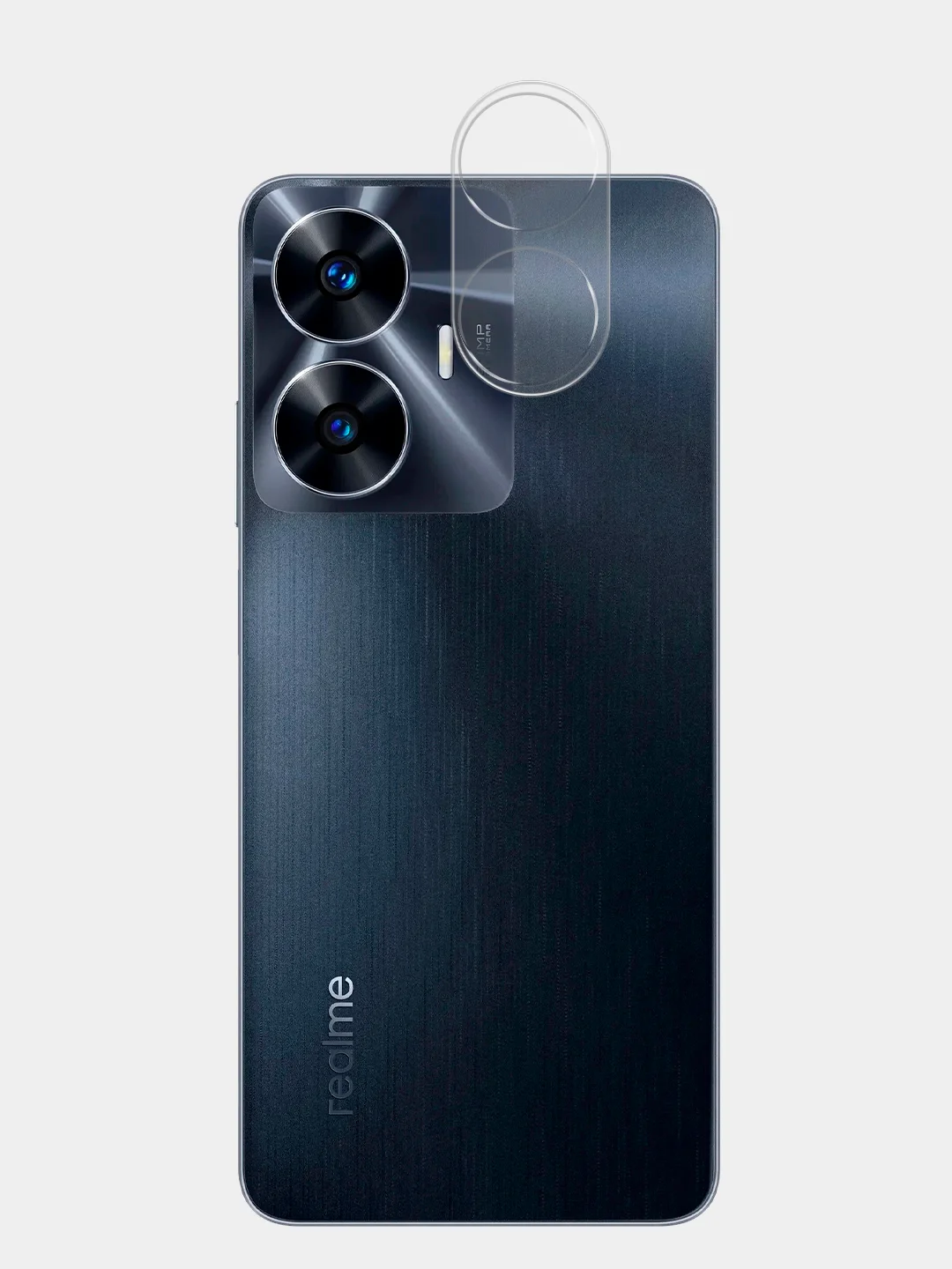 Прозрачный защитное стекло на камеру Broscorp для телефона Realme C55, прозрачное, закаленное