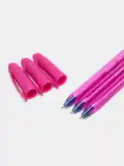 Розовый масляная ручка синяя шариковая Luxor InkGlide 100 Icy  0,7 мм трехгранная