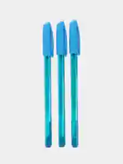 Голубой масляная ручка синяя шариковая Luxor InkGlide 100 Icy  0,7 мм трехгранная