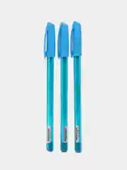 Голубой масляная ручка синяя шариковая Luxor InkGlide 100 Icy  0,7 мм трехгранная