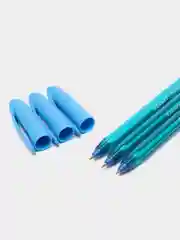 Голубой масляная ручка синяя шариковая Luxor InkGlide 100 Icy  0,7 мм трехгранная