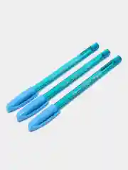Голубой масляная ручка синяя шариковая Luxor InkGlide 100 Icy  0,7 мм трехгранная