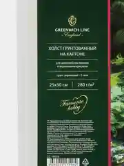 Холст грунтованный, 25 х 30 см, 100% хлопок, мелкое зерно на картоне, Greenwich Line