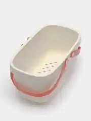 Кремовый корзина для ванны, для кухни, со съемными ручками, пластиковая корзина для хранения