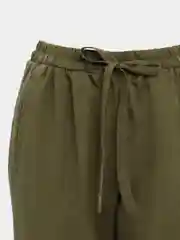 Хаки брюки женские из вискозы на завязках свободного кроя Incity