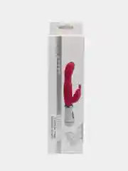 Розовый вибратор двойной "Кролик" для стимуляции точки G и клитора c USB, 2 цвета, 21,2 см