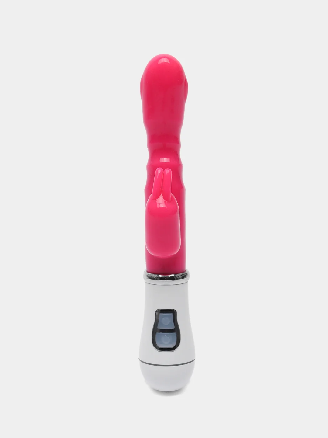 Розовый вибратор двойной "Кролик" для стимуляции точки G и клитора c USB, 2 цвета, 21,2 см