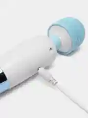 Голубой вибратор с подвижной головкой для стимуляции точки G и клитора с USB, 2 цвета, 21,5 см