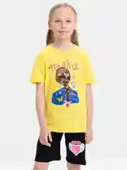 Желтый детские комплекты: шорты и футболка для девочек, 5-8 лет