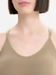 Бежевый спортивный топ бра