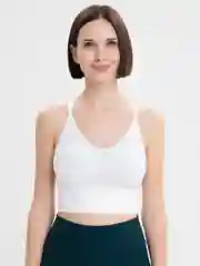 Белый спортивный топ бра