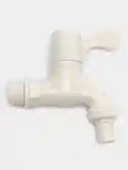 Кран водоразборный, 1/2", 16 мм, пластик, ручка-флаг, со штуцером